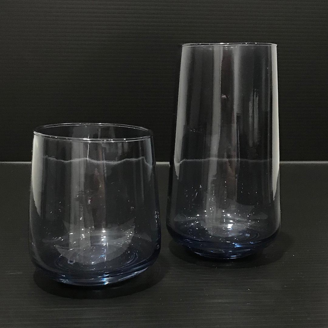 Jasmine & Stone Party Prop Hire Blue Glass Vases